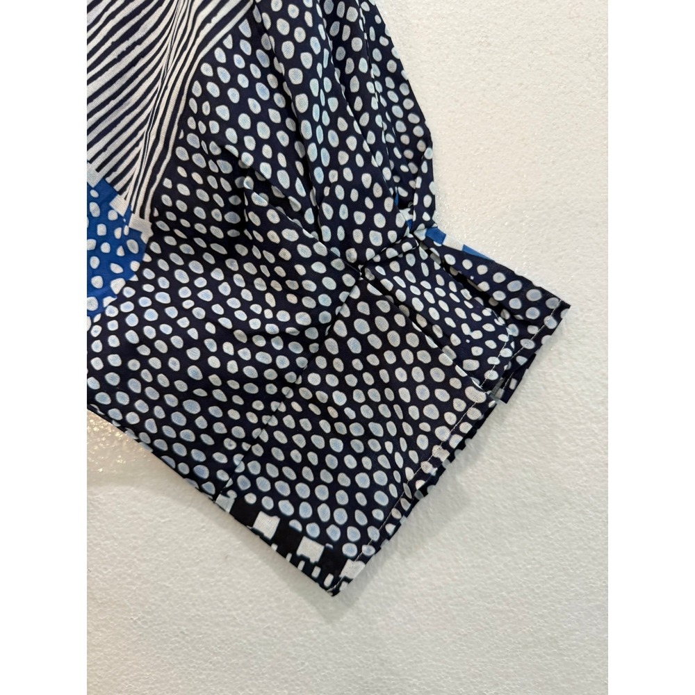 Mixed Geometric Print Patchwork Button Down Shirt… - image 5